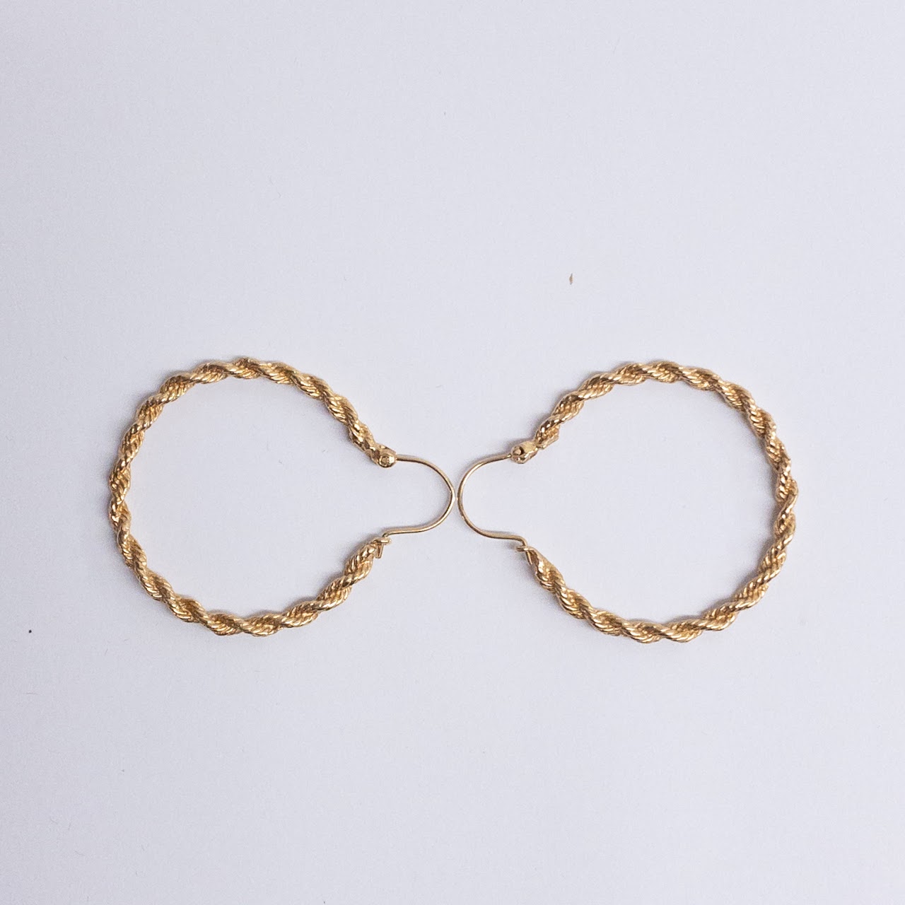 14K Gold Twisted Hoop Earrings