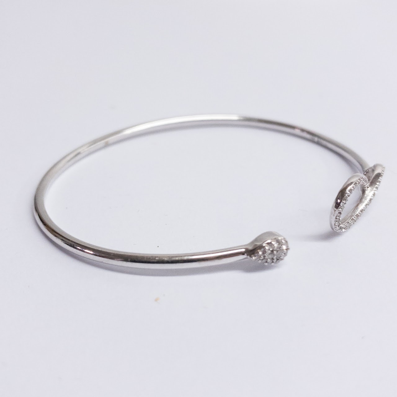 14K White Gold and Diamond Cuff Bracelet