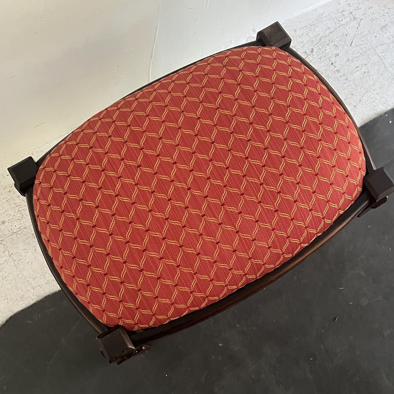 Jacquard Upholstered Footstool