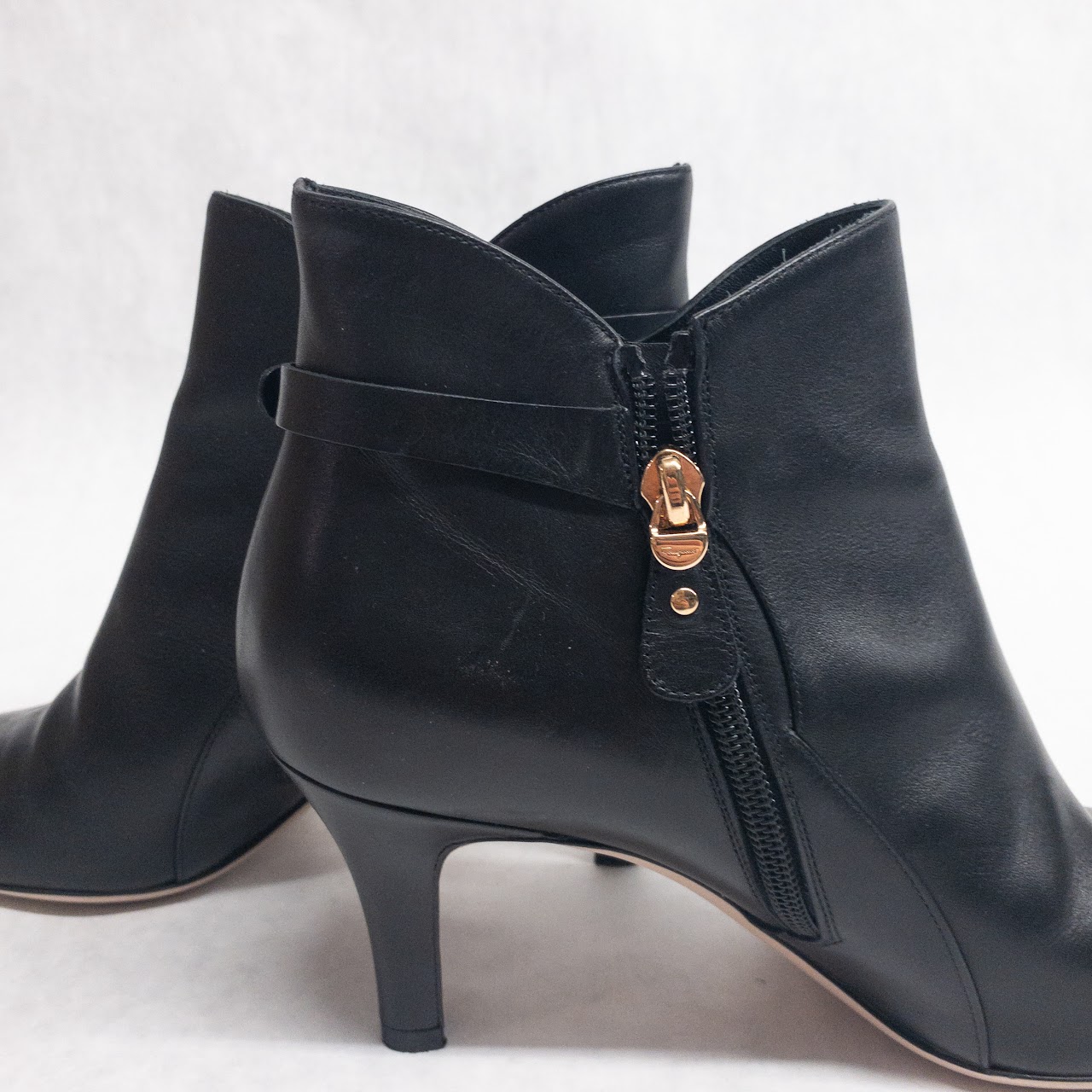 Salvatore Ferragamo Black Leather Ankle Boots