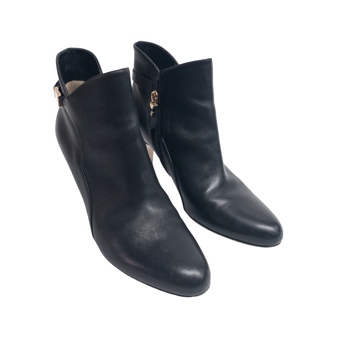 Salvatore Ferragamo Black Leather Ankle Boots