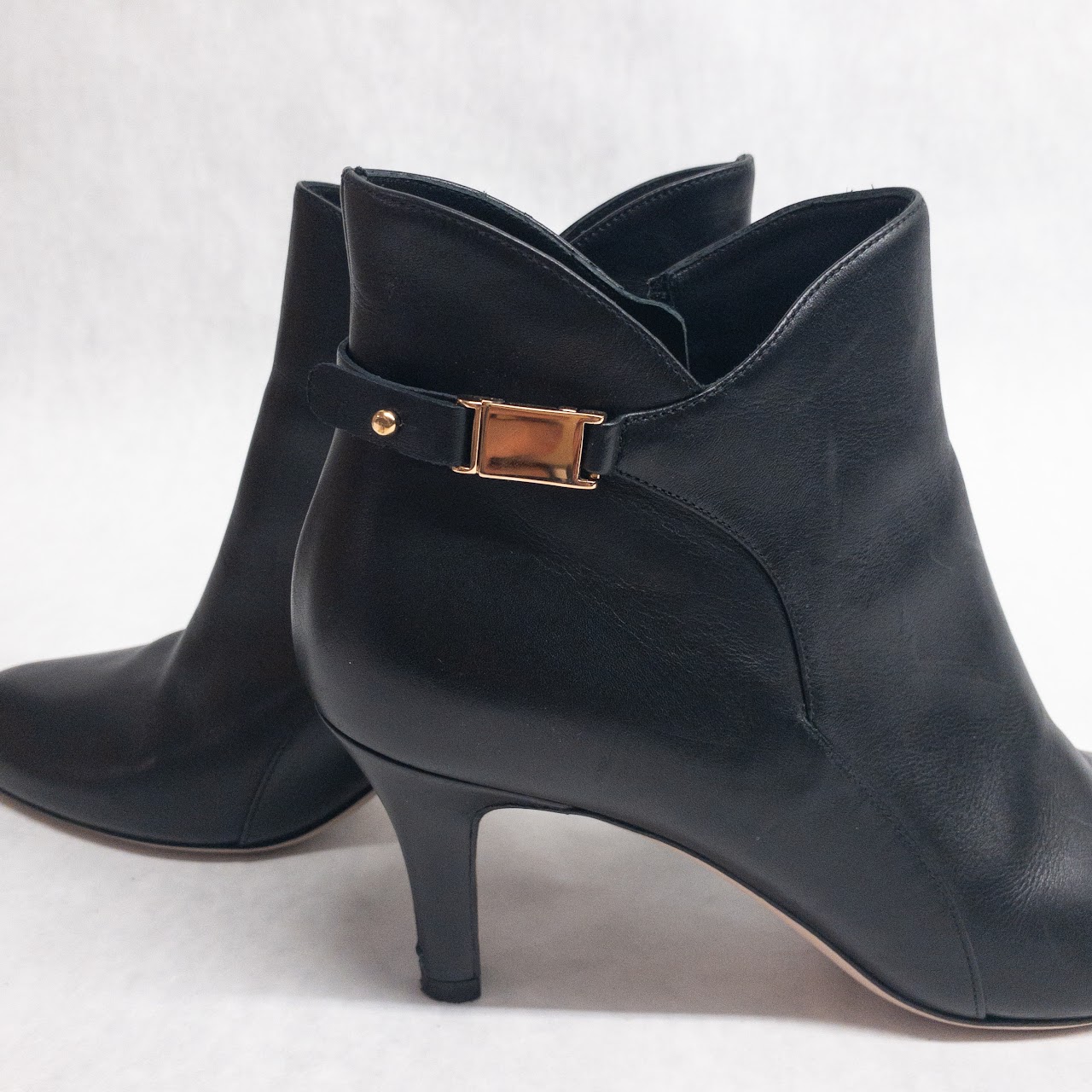 Salvatore Ferragamo Black Leather Ankle Boots