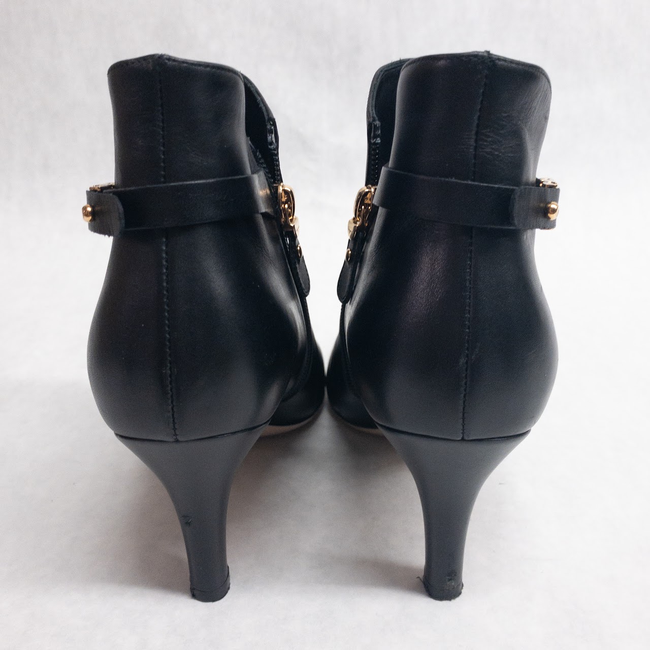 Salvatore Ferragamo Black Leather Ankle Boots