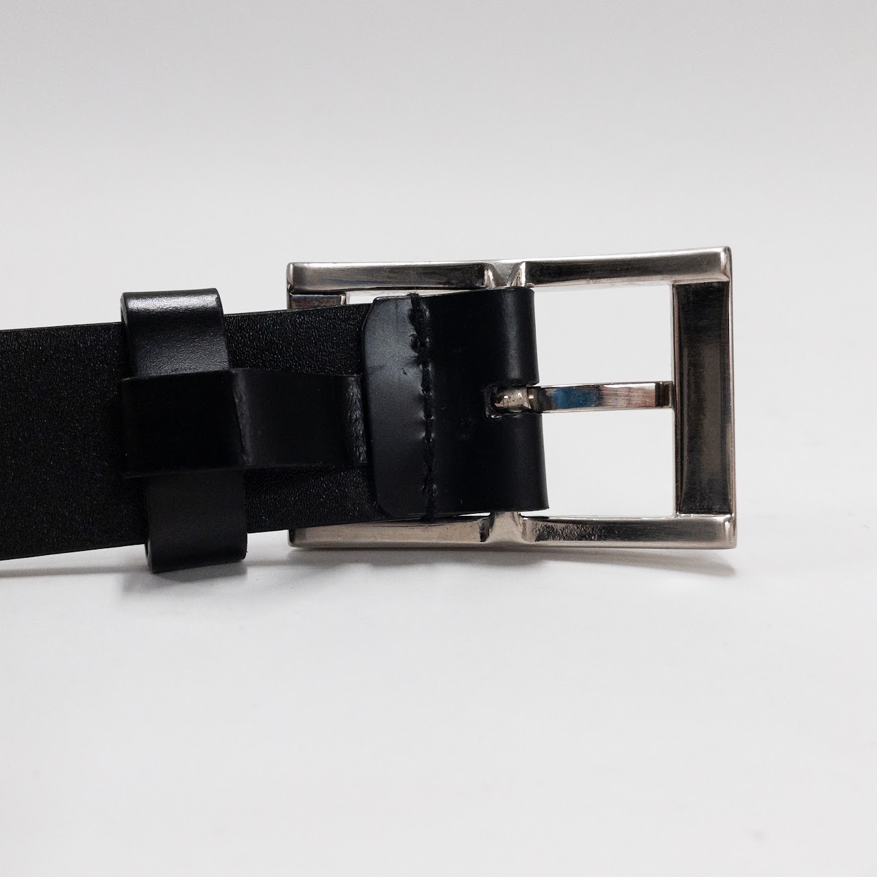 Prada Matte Black Leather Belt