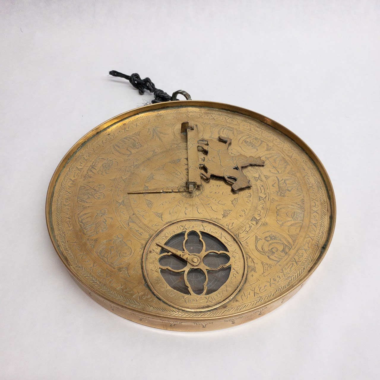 Brass Portable Sundial With Compass