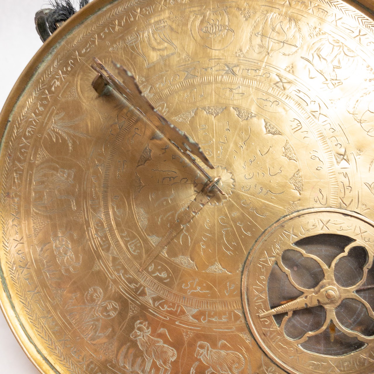 Brass Portable Sundial With Compass