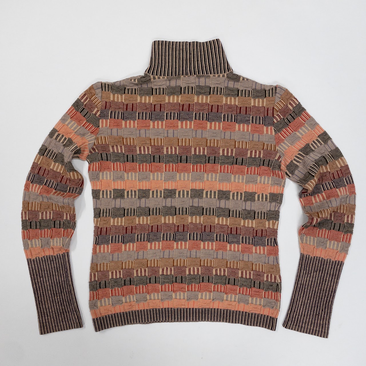 Missoni Knit Patterned Funnel Neck Sweater