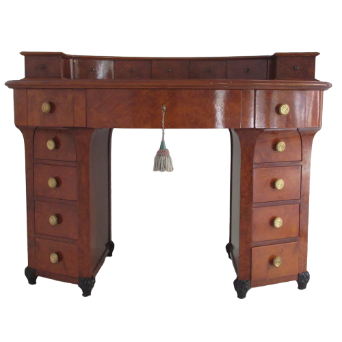 Italian Burlwood Veneer Desk