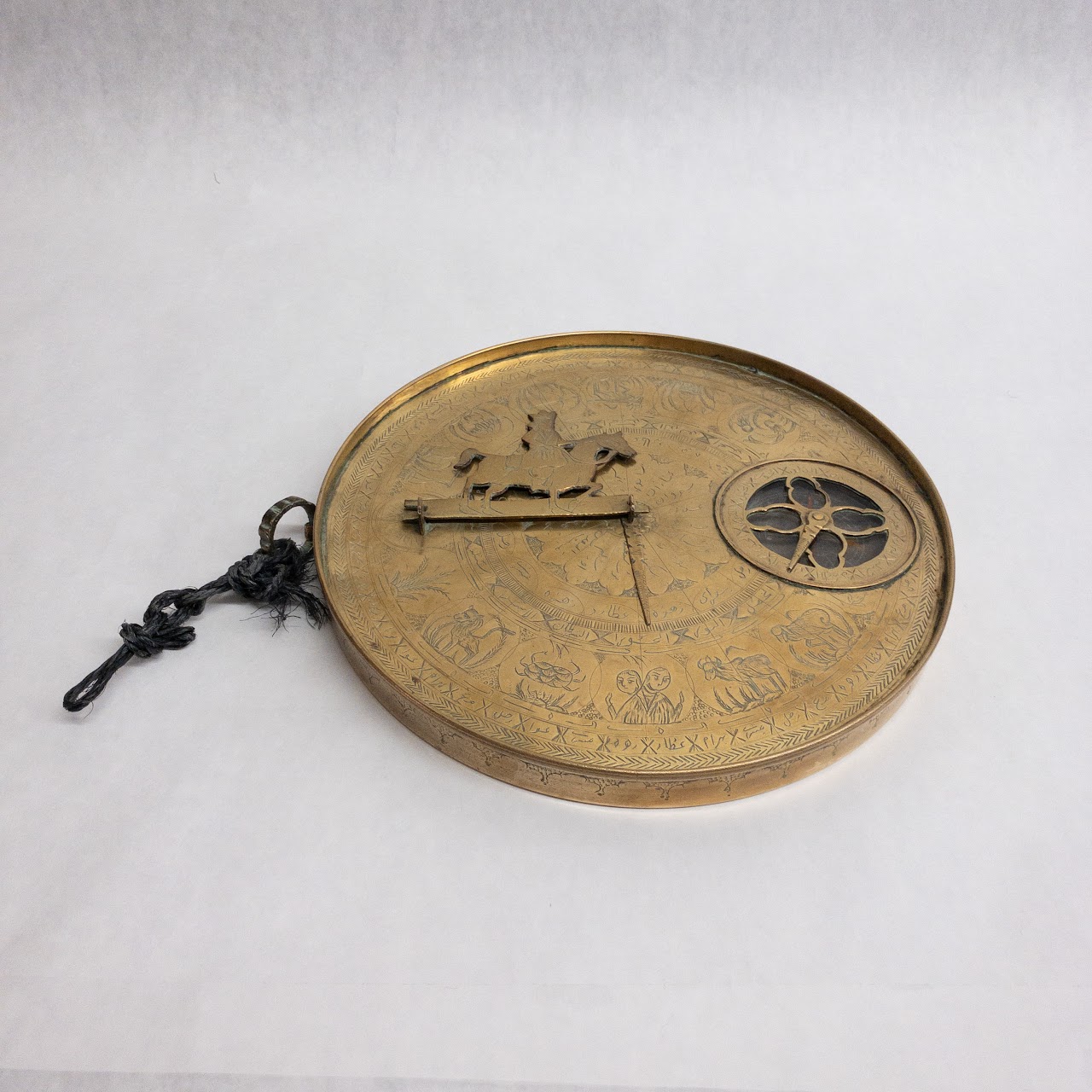 Brass Portable Sundial With Compass