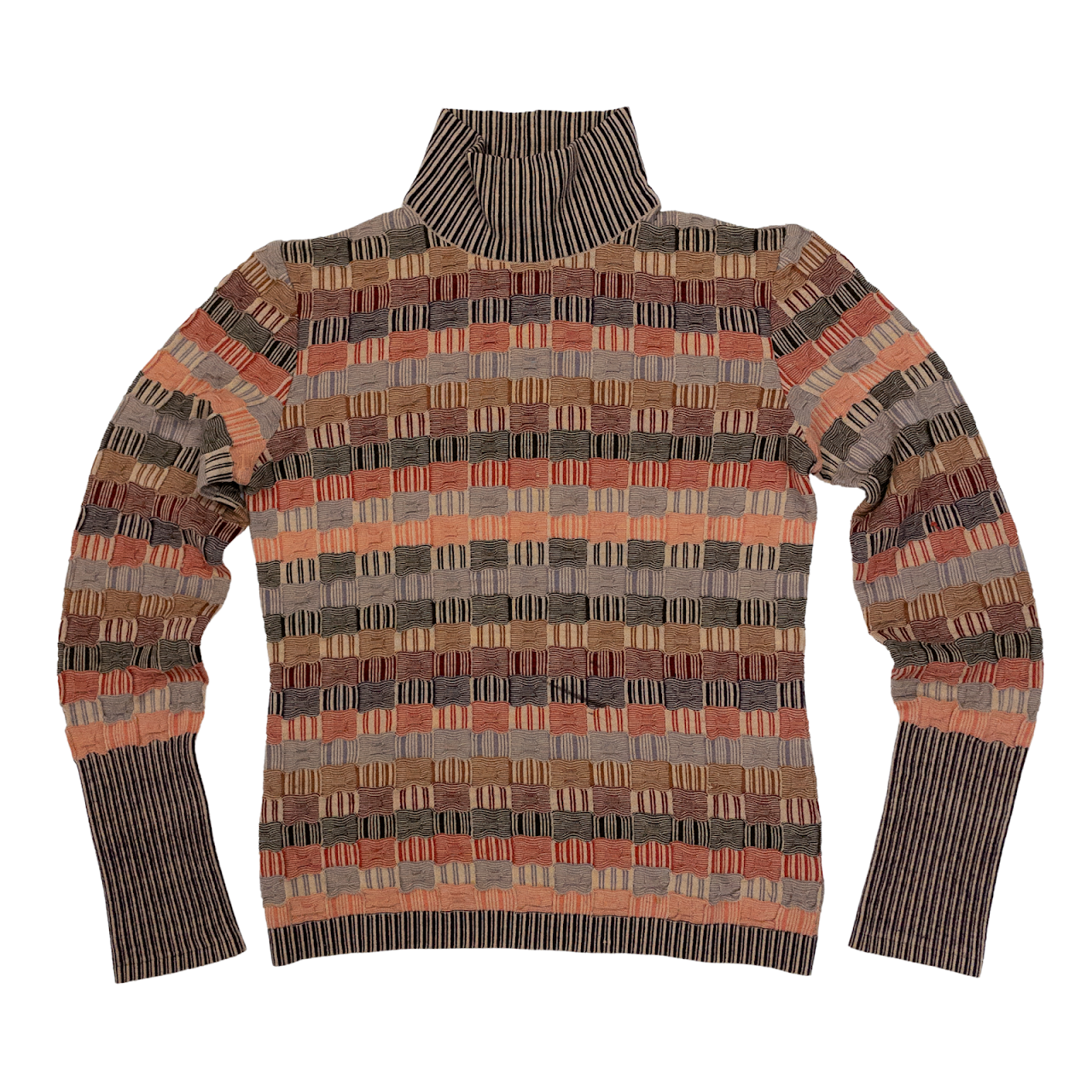 Missoni Knit Patterned Funnel Neck Sweater