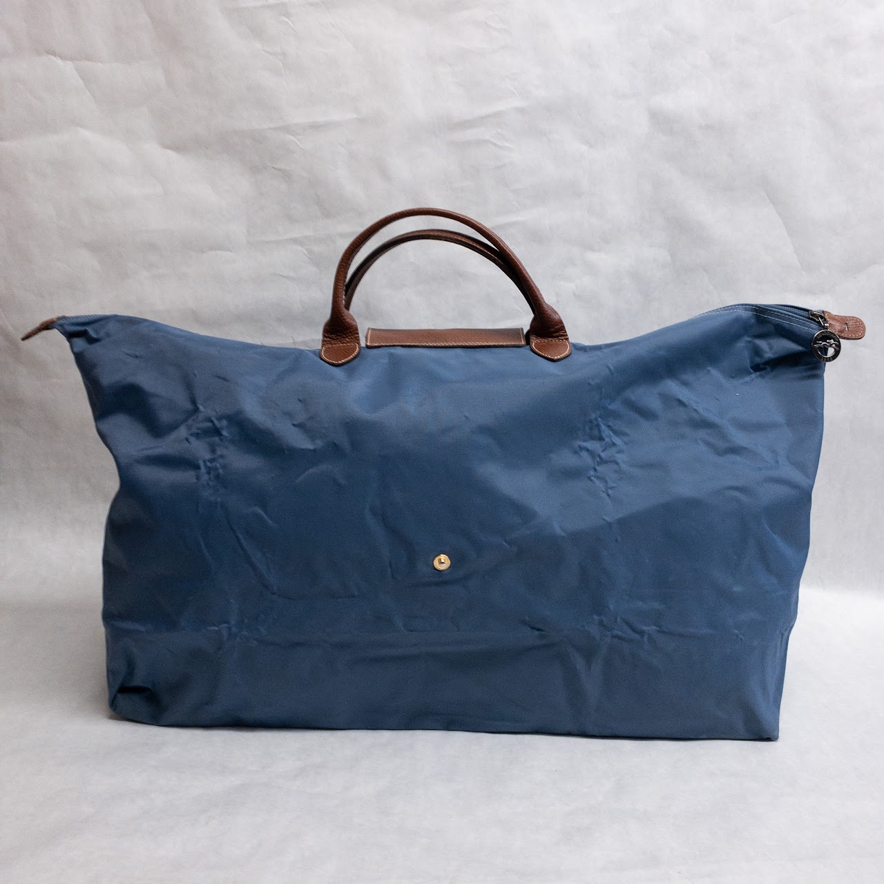 Longchamp Le Pliage Leather-trimmed Shell Tote in Blue