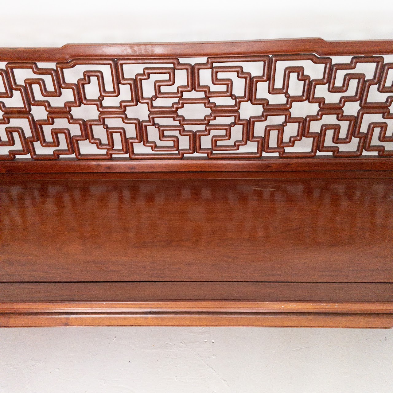 J. L. George Carved Rosewood Bench