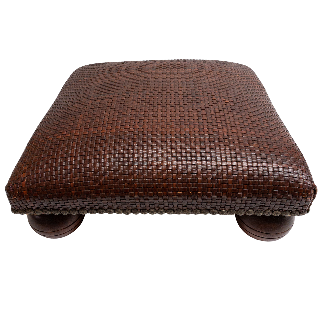 Woven Leather Floor Stool