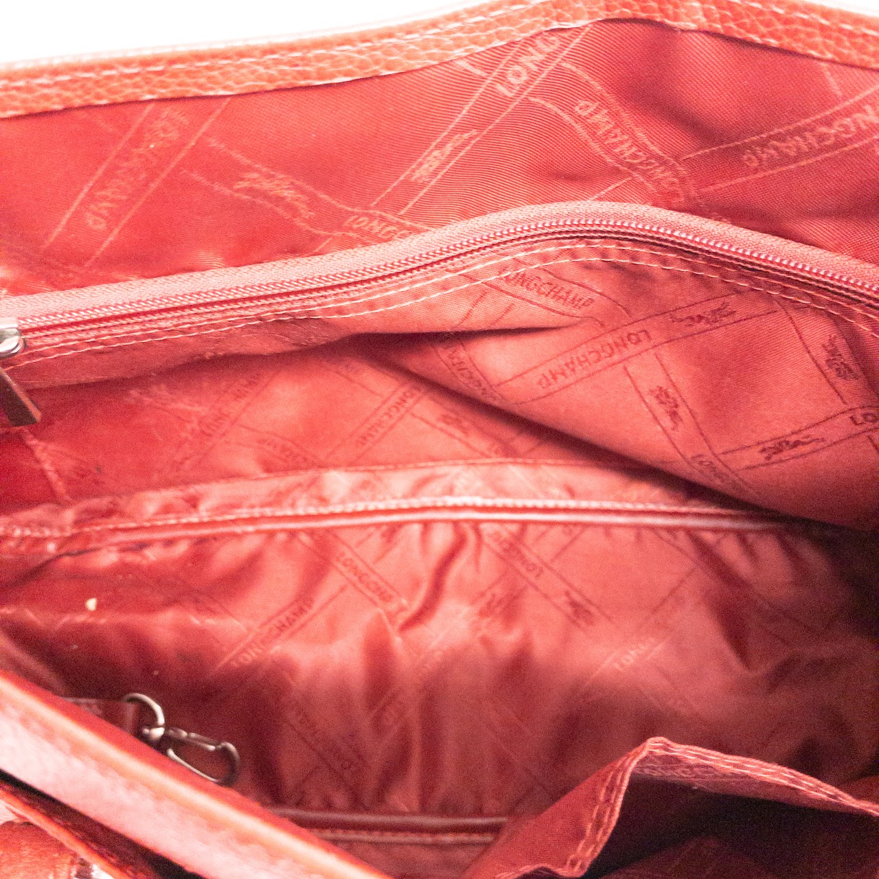 Longchamp Red Leather Satchel