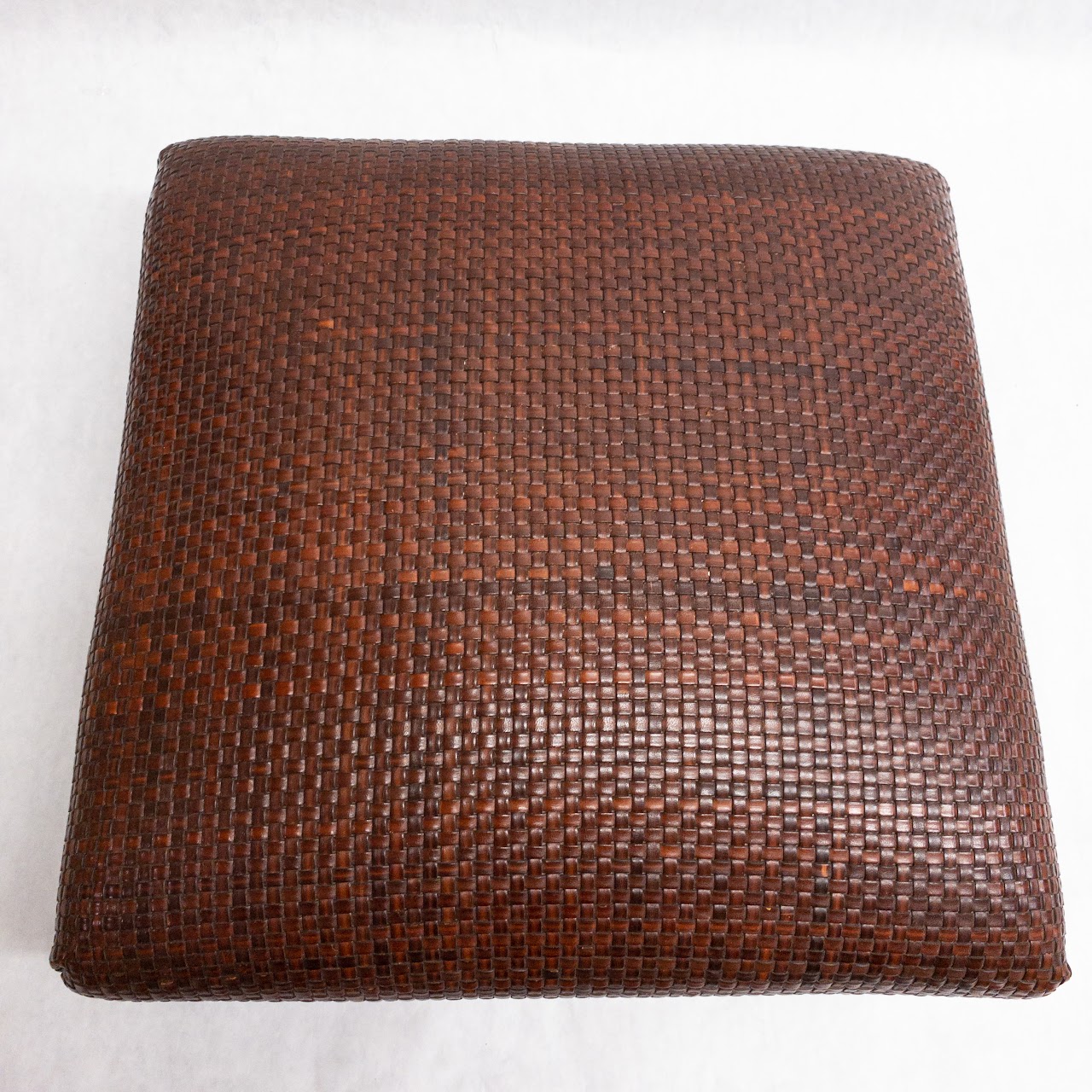 Woven Leather Floor Stool