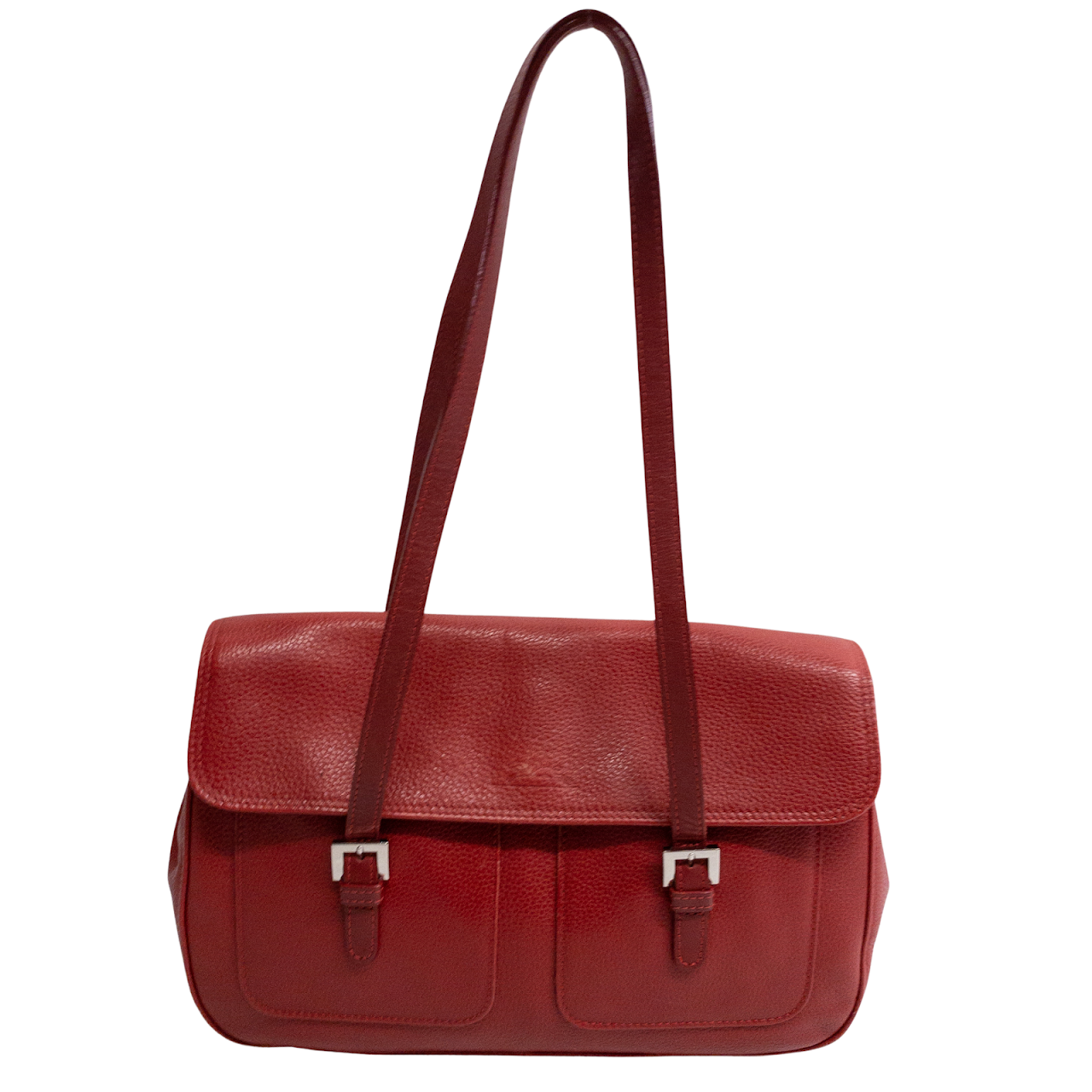 Longchamp Red Leather Satchel