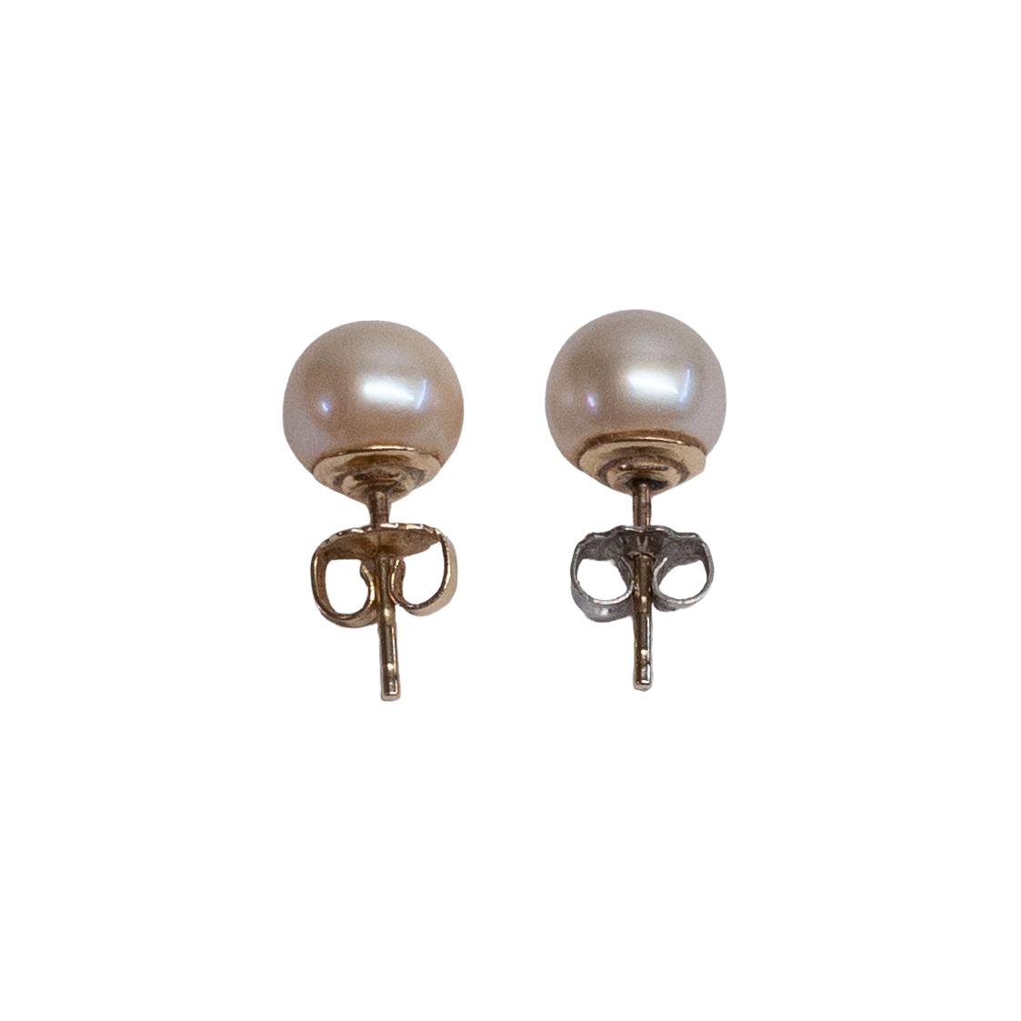 14K Gold Pearl Stud Earrings