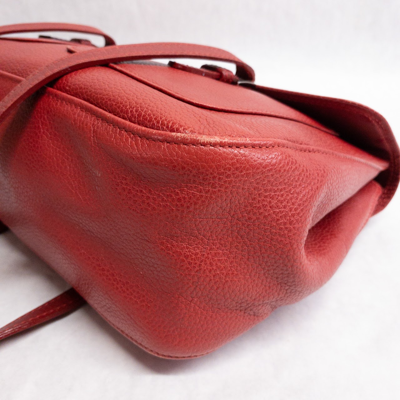 Longchamp Red Leather Satchel