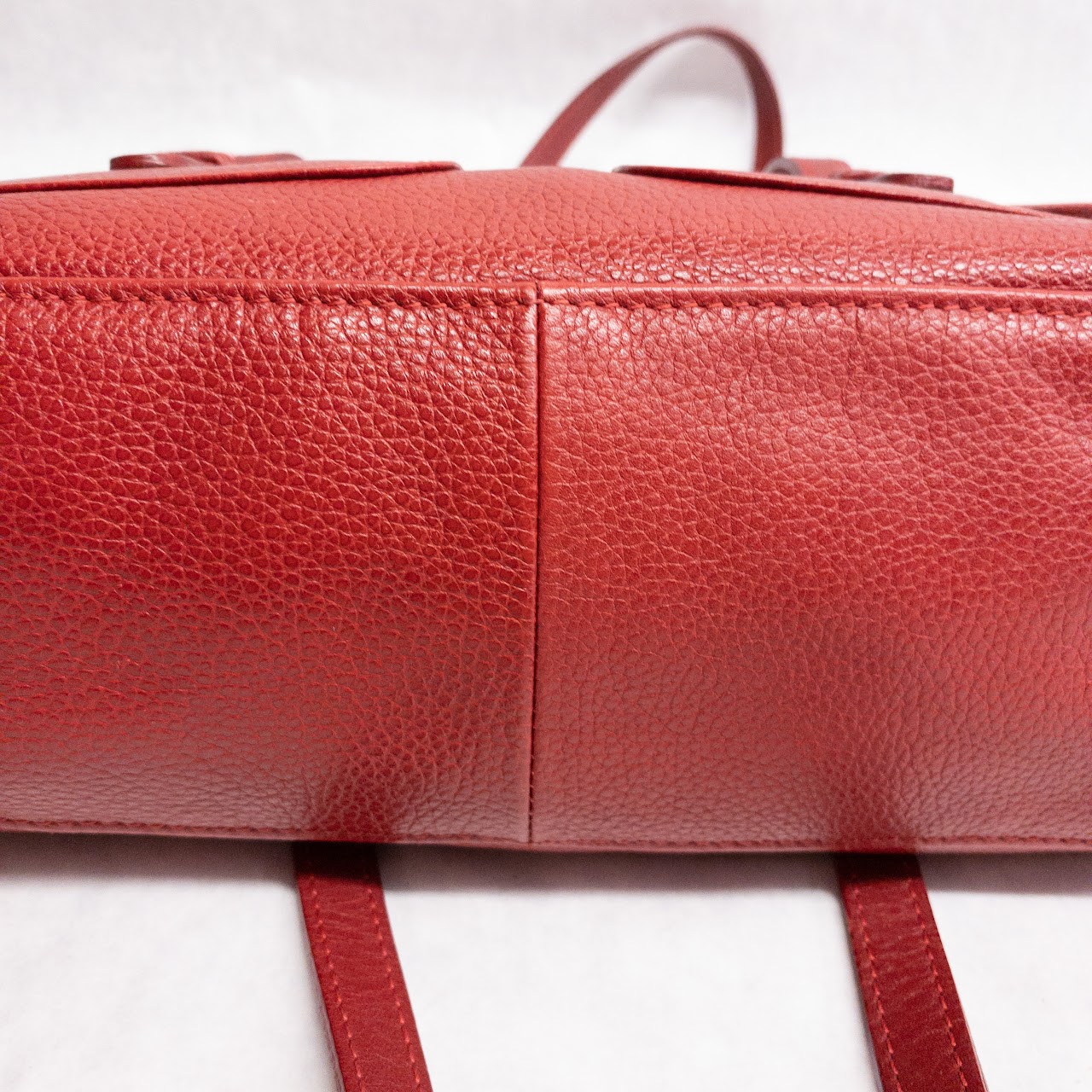 Longchamp Red Leather Satchel