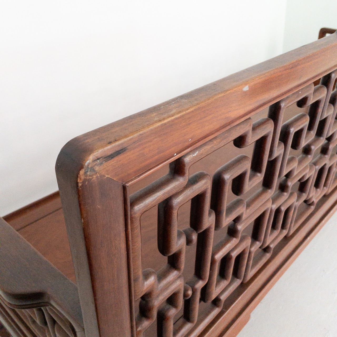 J. L. George Carved Rosewood Bench