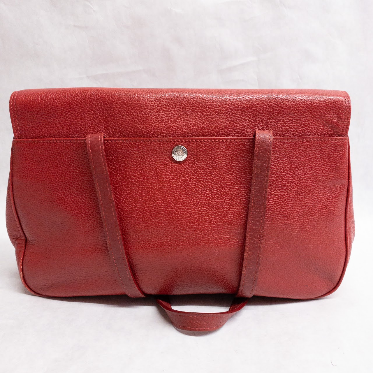 Longchamp Red Leather Satchel