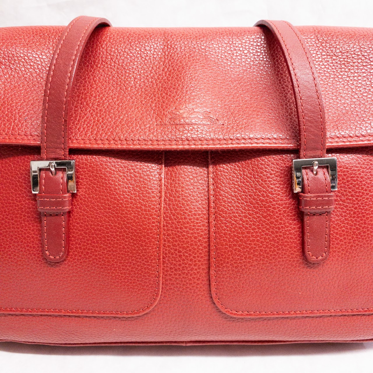 Longchamp Red Leather Satchel