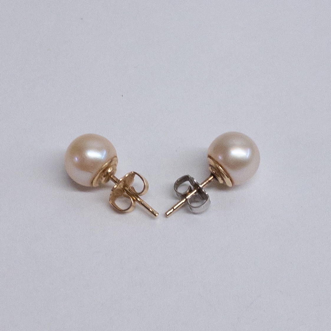 14K Gold Pearl Stud Earrings