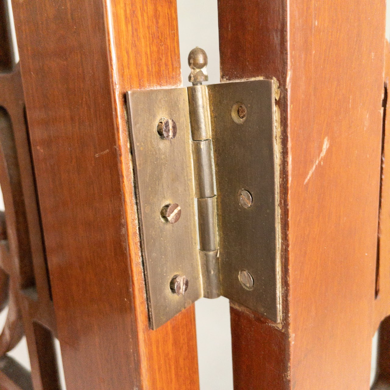 Carved Rosewood Four-Panel Floor Screen