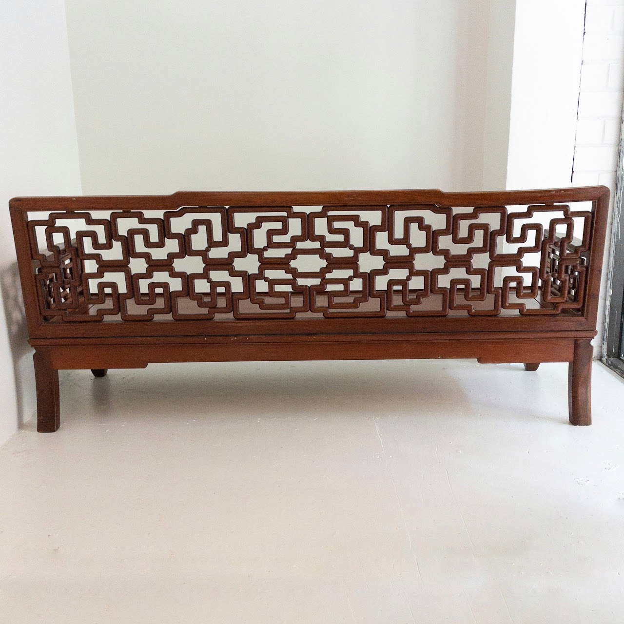 J. L. George Carved Rosewood Bench