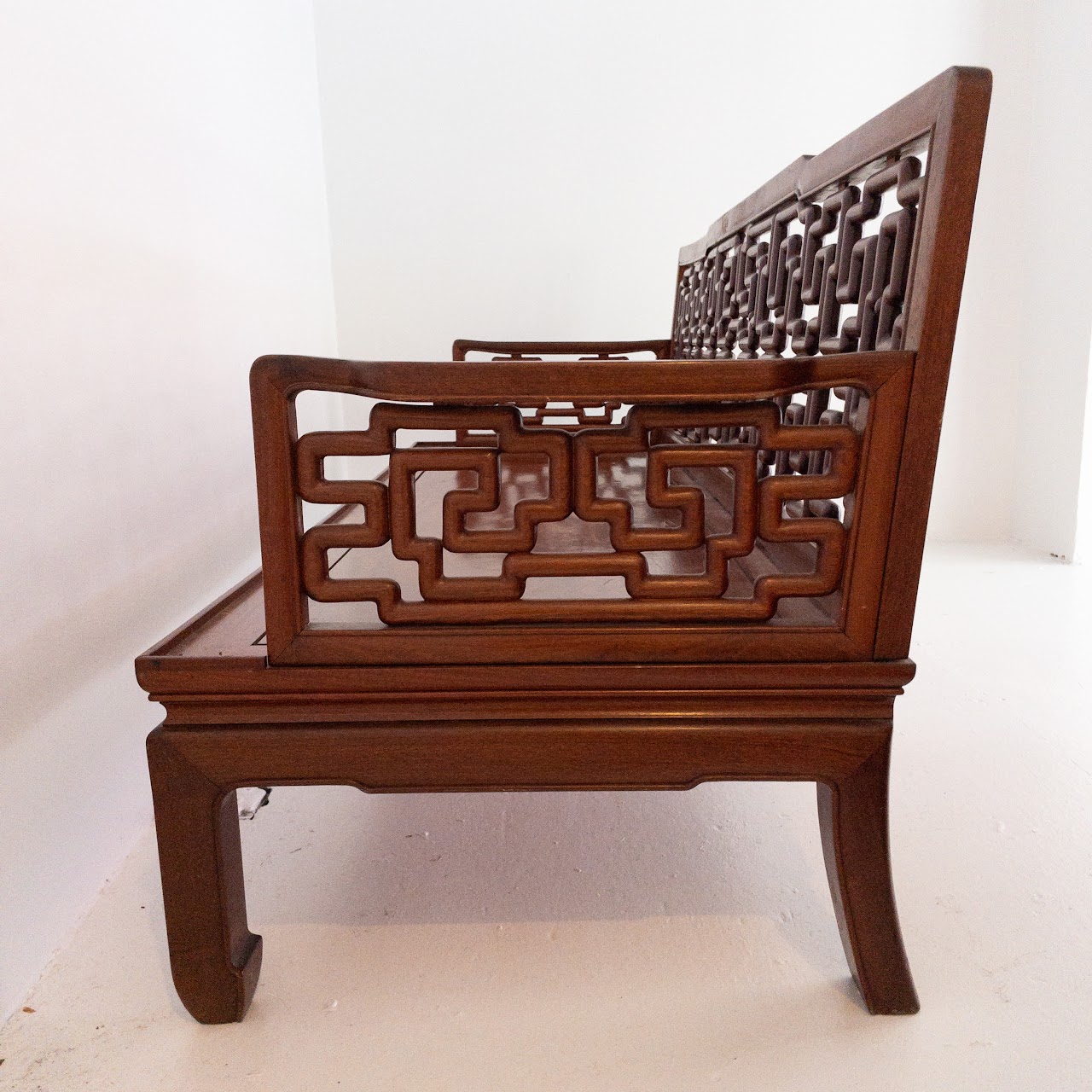 J. L. George Carved Rosewood Bench