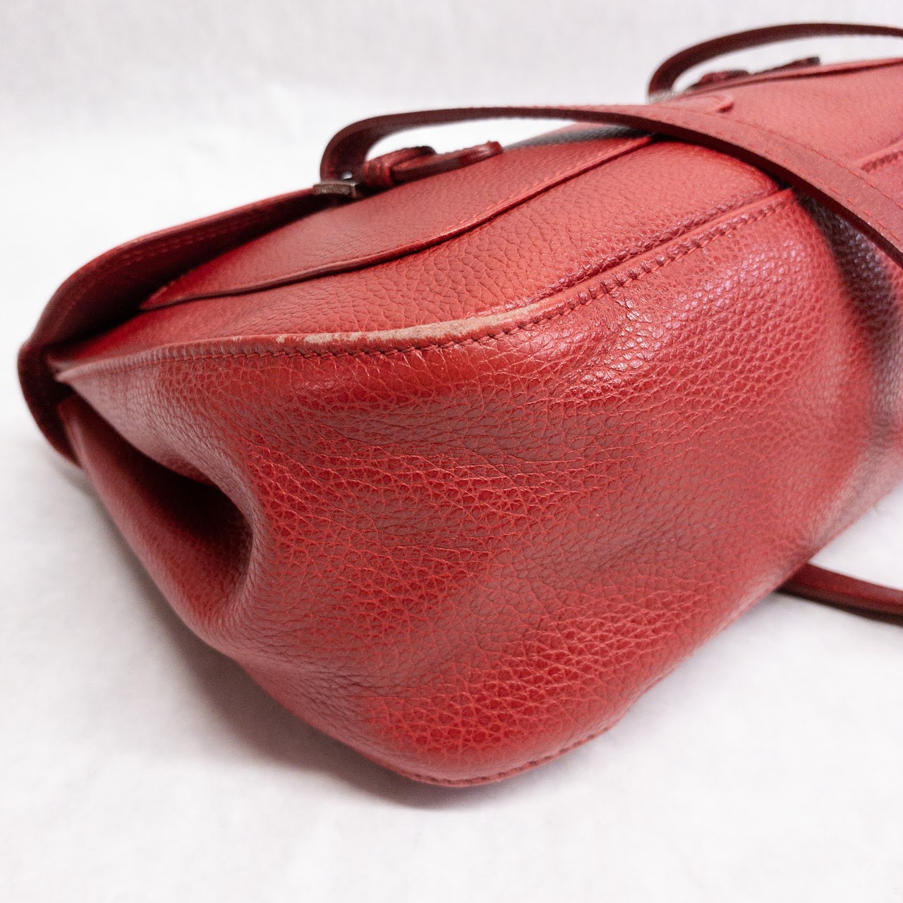 Longchamp Red Leather Satchel