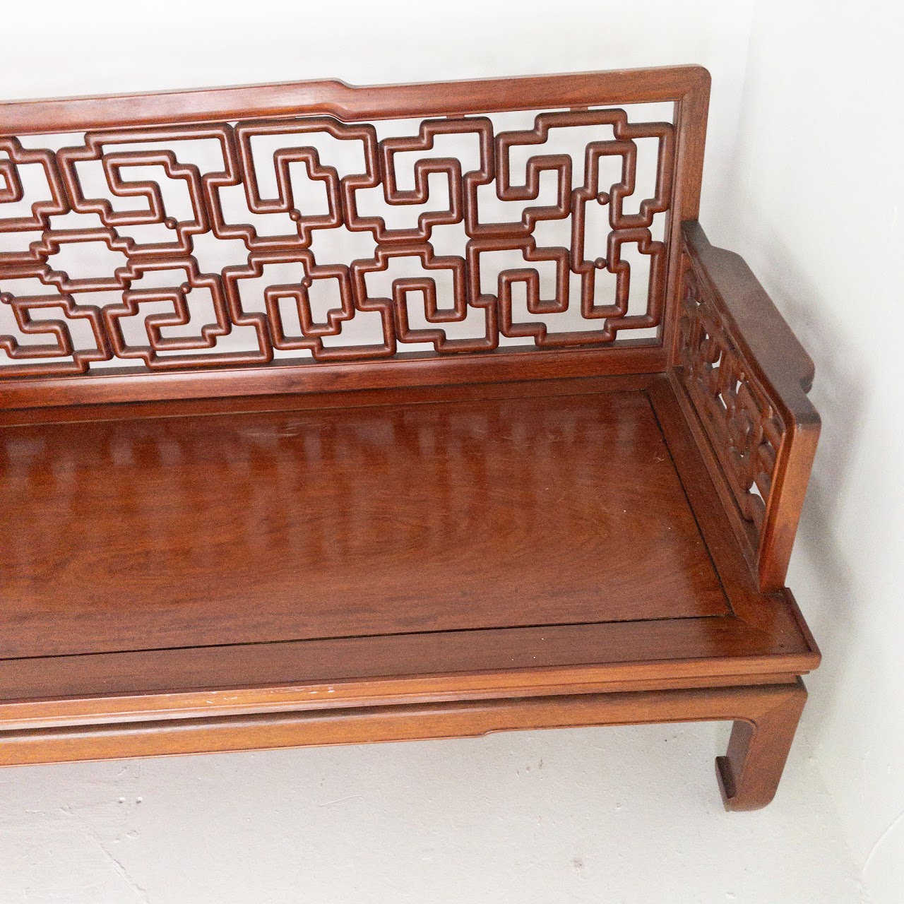 J. L. George Carved Rosewood Bench