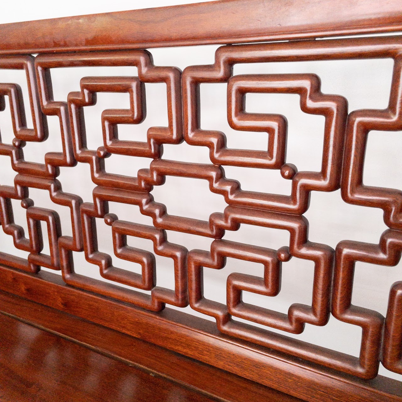 J. L. George Carved Rosewood Bench