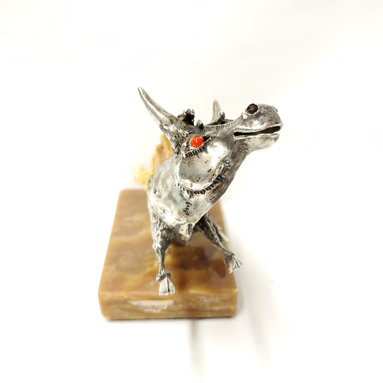 Silver and Shell Bull Figurine