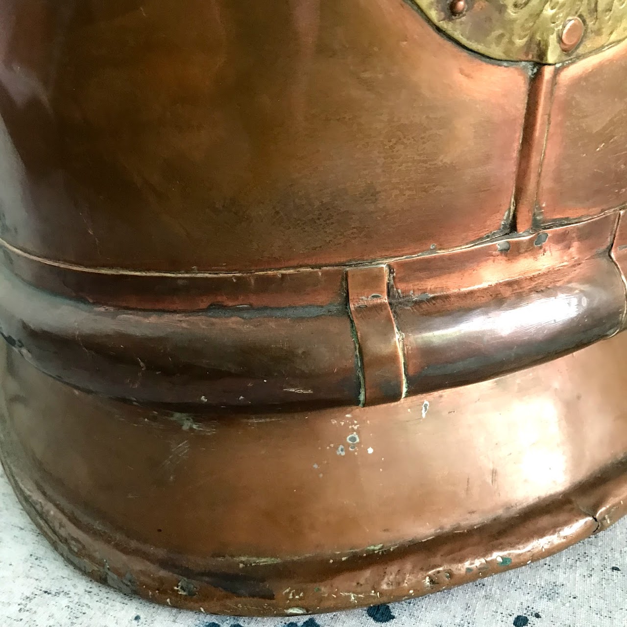 Copper & Brass Lion's Head Oval Jardiniere
