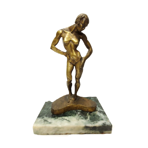 Michael Shacham Signed Bronze Nude Statue