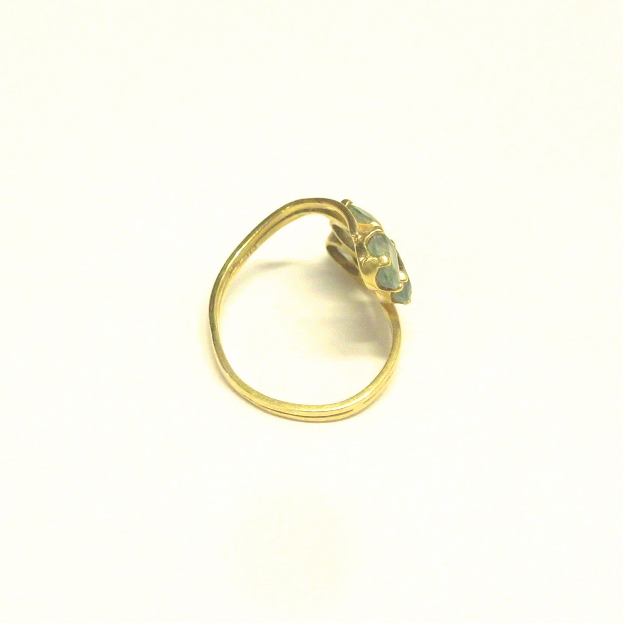 14K Gold & Green Amethyst Wrapped Ring