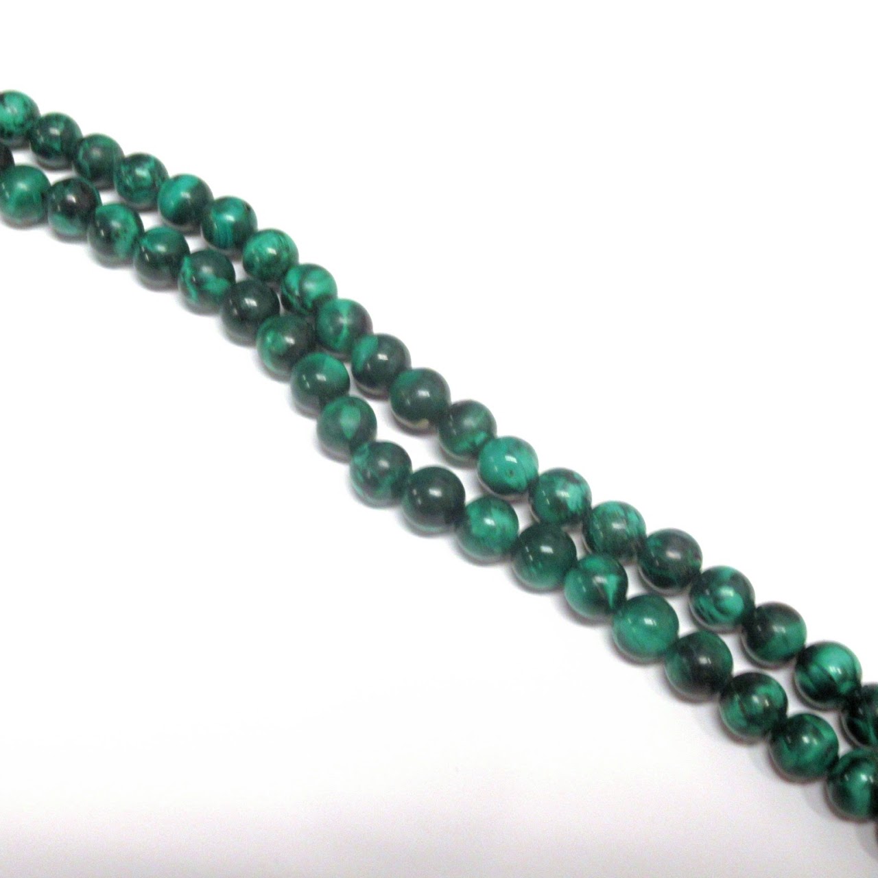 14K Gold Bead & Malachite Necklace