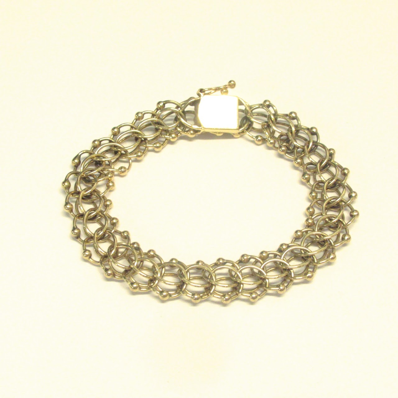 14K Woven Open Link Bracelet