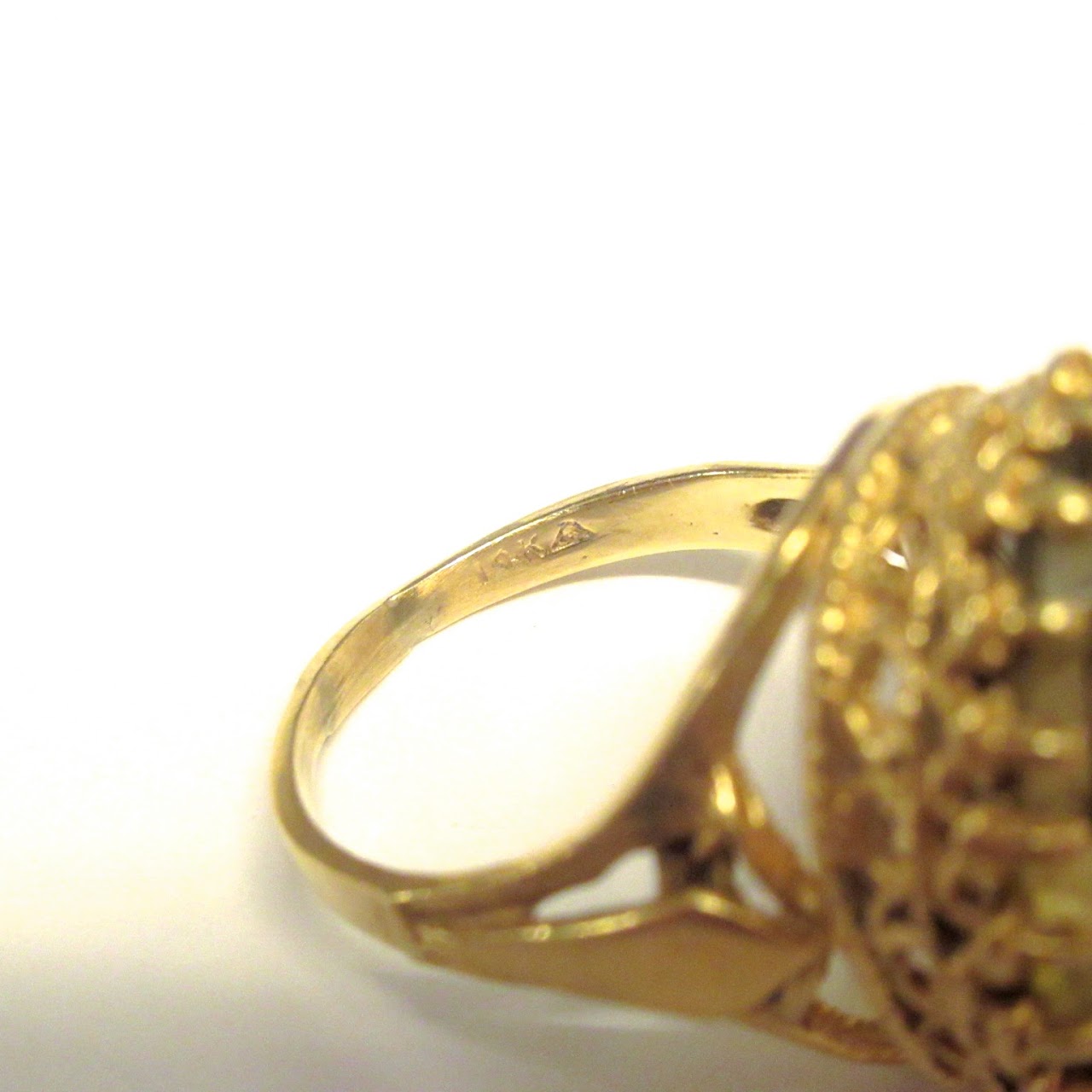 14K Gold & Olivine Stone Ring