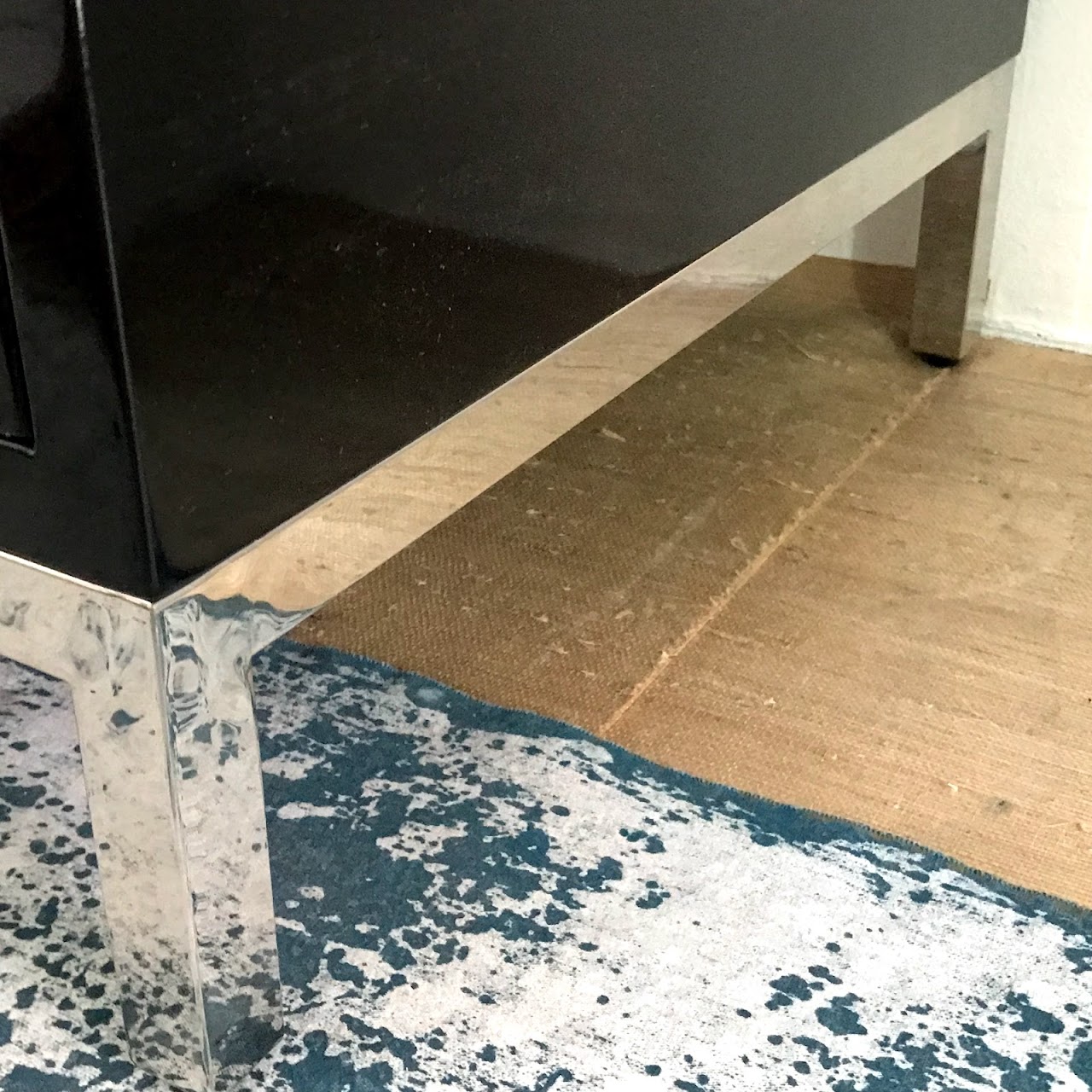 Lacquer & Chrome Mirror Top End Table #1