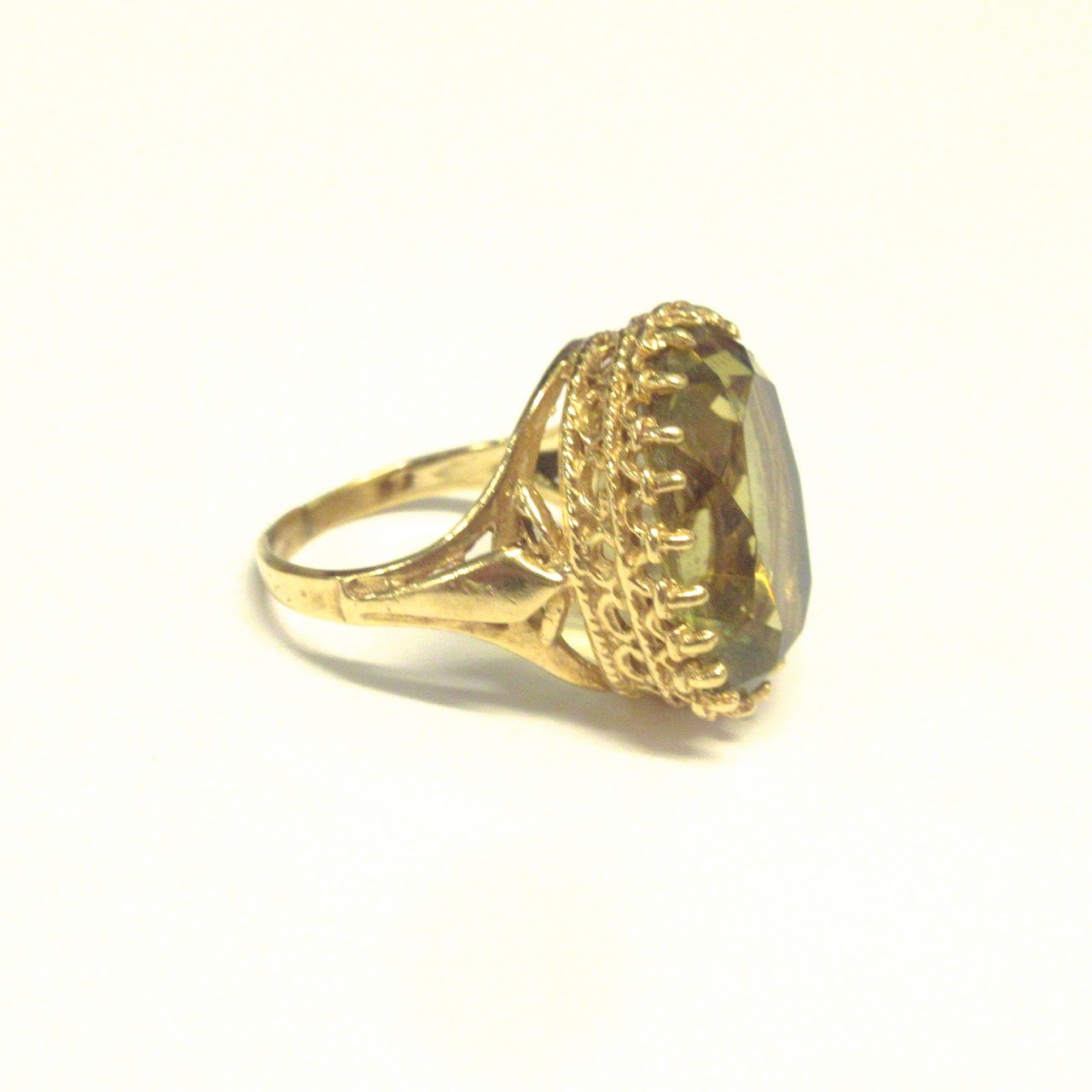 14K Gold & Olivine Stone Ring