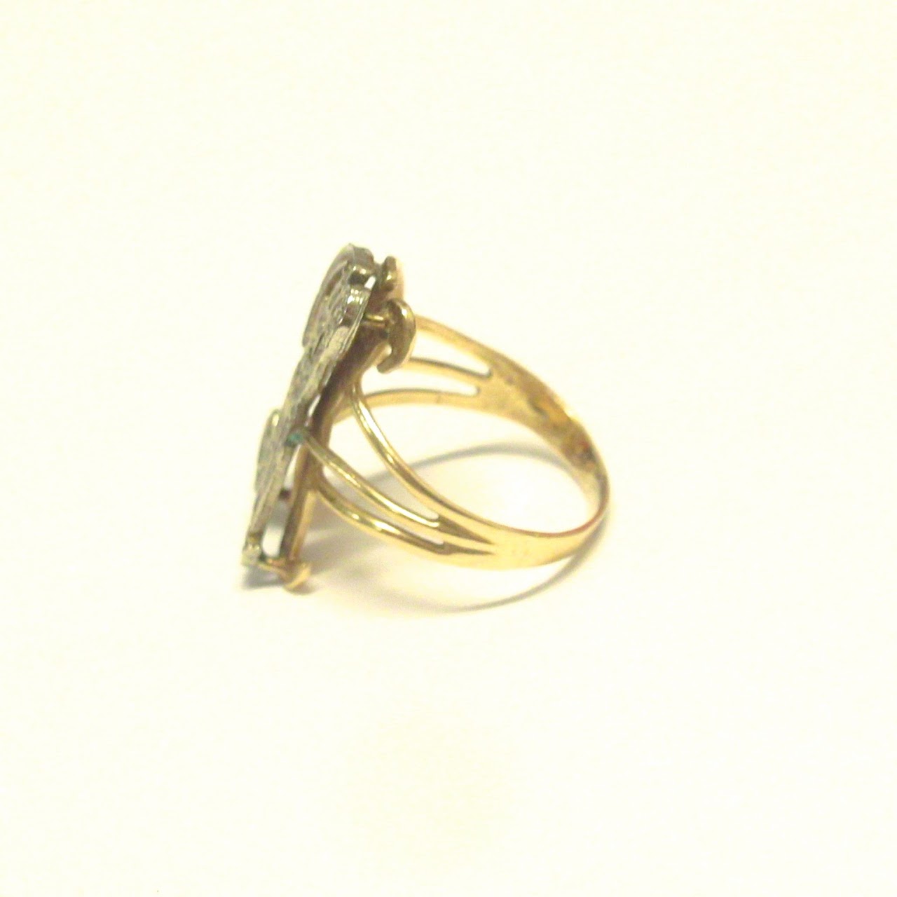 14K Gold & Diamond K Ring