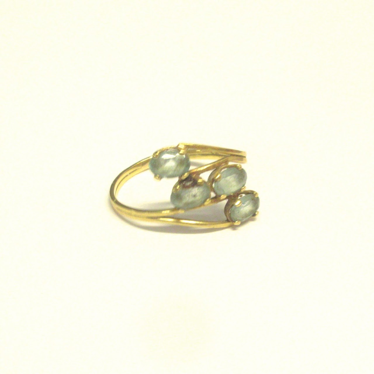 14K Gold & Green Amethyst Wrapped Ring
