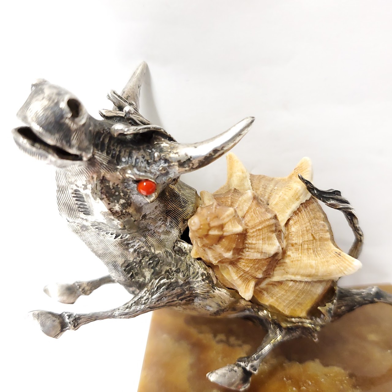 Silver and Shell Bull Figurine