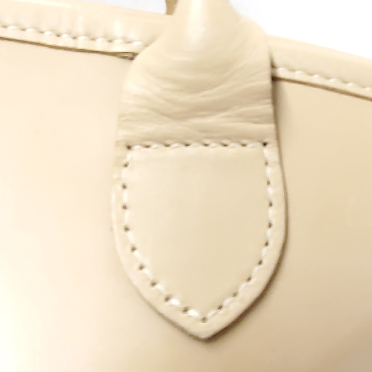 Longchamp Mini Beige Leather Satchel