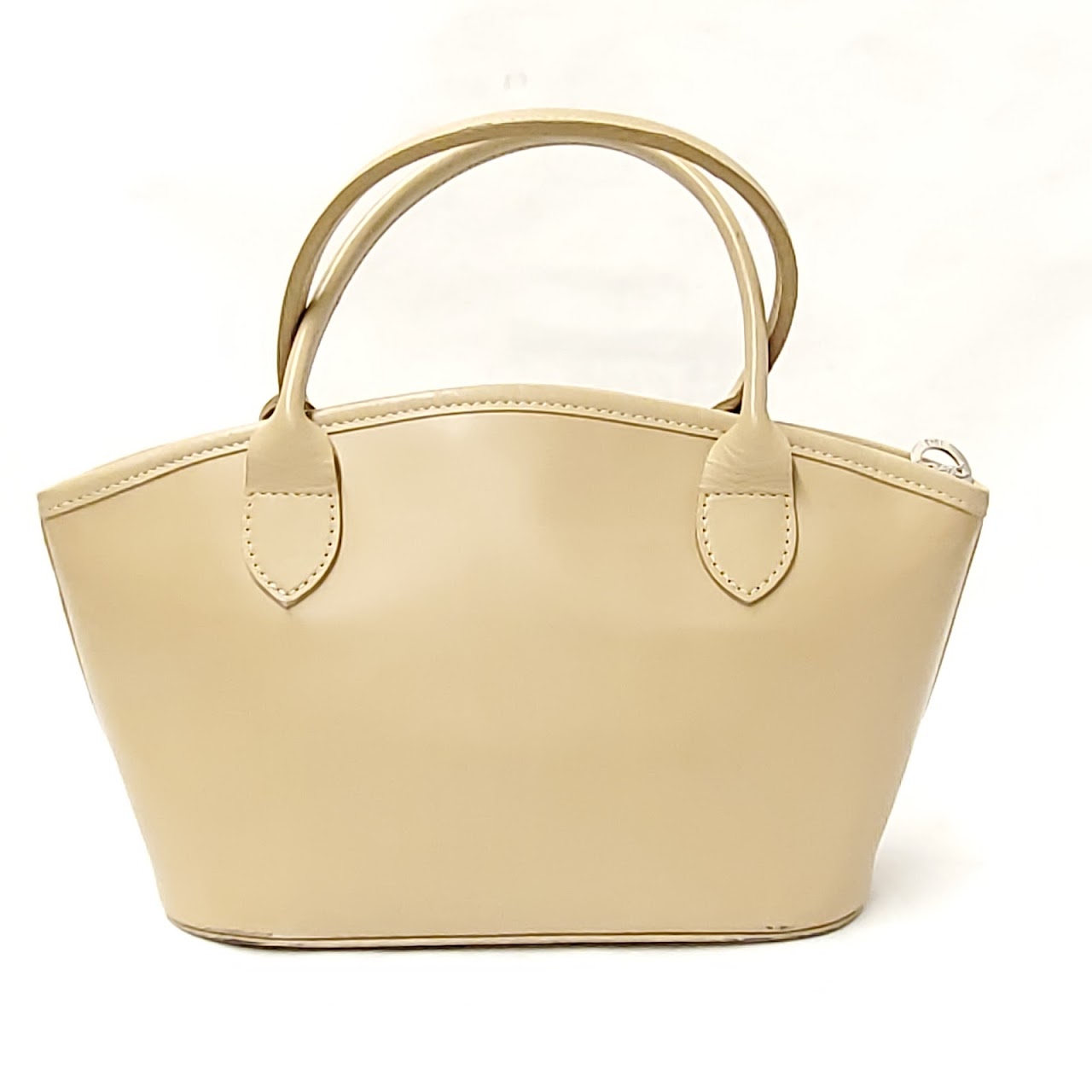 Longchamp Mini Beige Leather Satchel