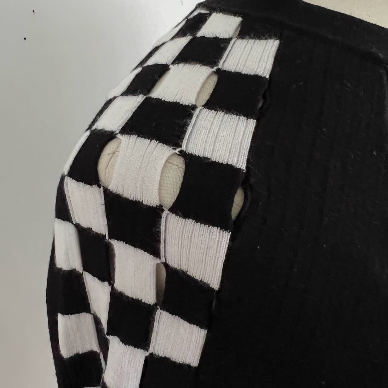 Alexander Wang Checkerboard Cut Out Sweater