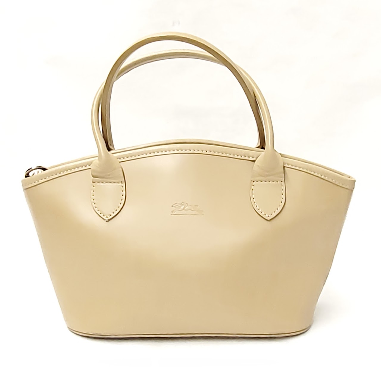 Longchamp Mini Beige Leather Satchel