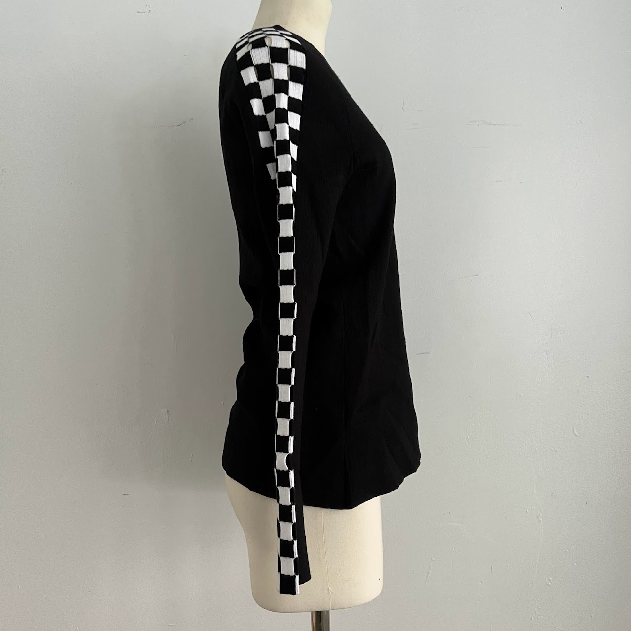 Alexander Wang Checkerboard Cut Out Sweater